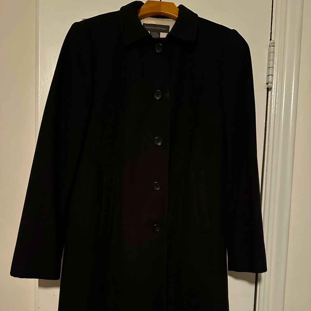 Banana Republic black wool womens lady coat size S